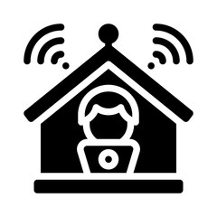 5G remote work glyph icon