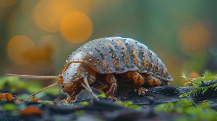 Fototapeta premium A close-up of a cockroach on the ground