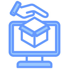 Product Placement Lineal Blue Icon