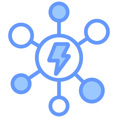 Channel Conflict Lineal Blue Icon