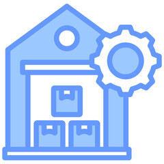Inventory Management Lineal Blue Icon