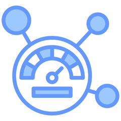 Channel Performance Lineal Blue Icon