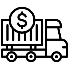 Transportation Cost Outline Icon