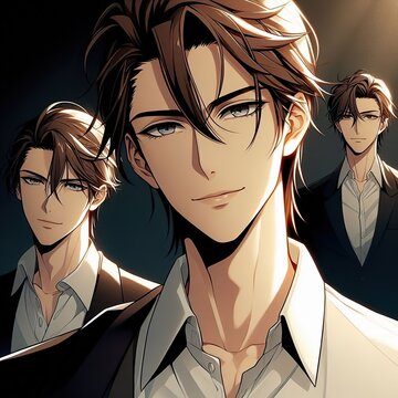 This image generated by AI, young man anime potrait
