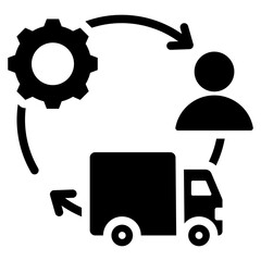 Supply Chain Integration Solid Black Icon