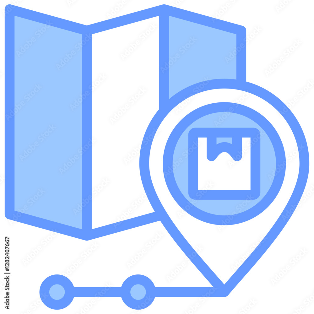 Poster tracking and tracing lineal blue icon