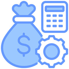 Cost Management Lineal Blue Icon