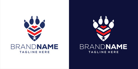 Creative Military Logo Design With Dog Paw, Design Inspiration, Illustration, Vector