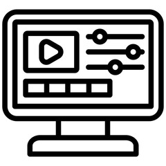 Video Editing Outline Icon