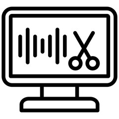 Audio Editing Outline Icon