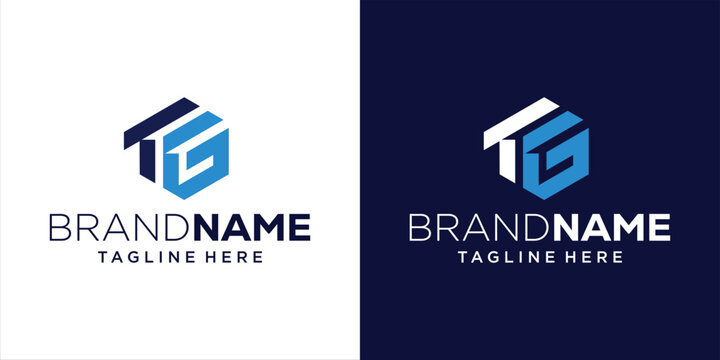 Creative TG Initials Hexagon Logo Design, Design Inspiration, Illustration, Vector