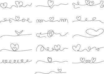 Obraz premium set of Organic heart vector line