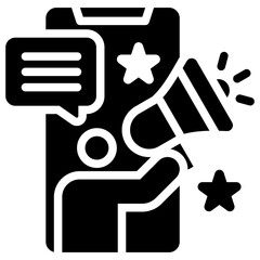 Social Media Influencer Solid Black Icon