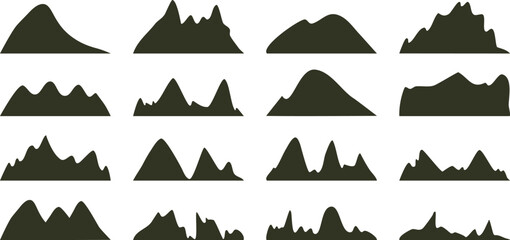 Fototapeta premium set of Organic mountain vector shape