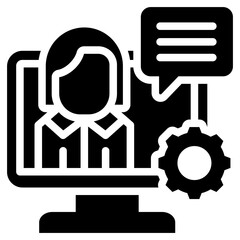 Online Consulting Solid Black Icon