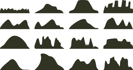 set of Organic mountain vector shape