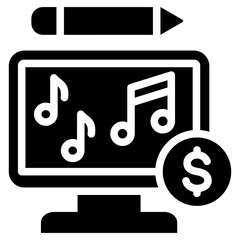 Creating And Selling Music Solid Black Icon