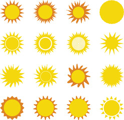 set of Organic sun vector shape