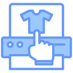 Print On Demand Product Lineal Blue Icon