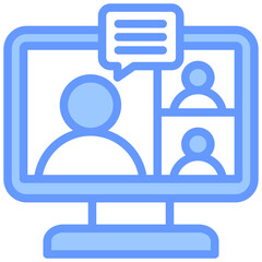Online Workshop Lineal Blue Icon