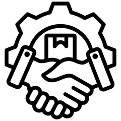 Supplier Relationship Management Outline Icon
