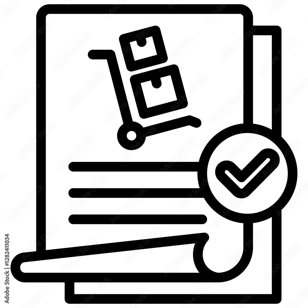 Poster procurement documentation outline icon