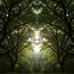 Fototapeta premium sun shining through trees