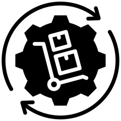 Procurement Automation Solid Black Icon