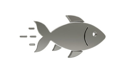 Shiny Metallic Fish Moving Quickly, Graphic Illustration for Digital Use