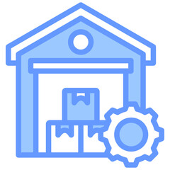 Inventory Management Lineal Blue Icon