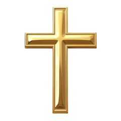 golden cross isolated on white