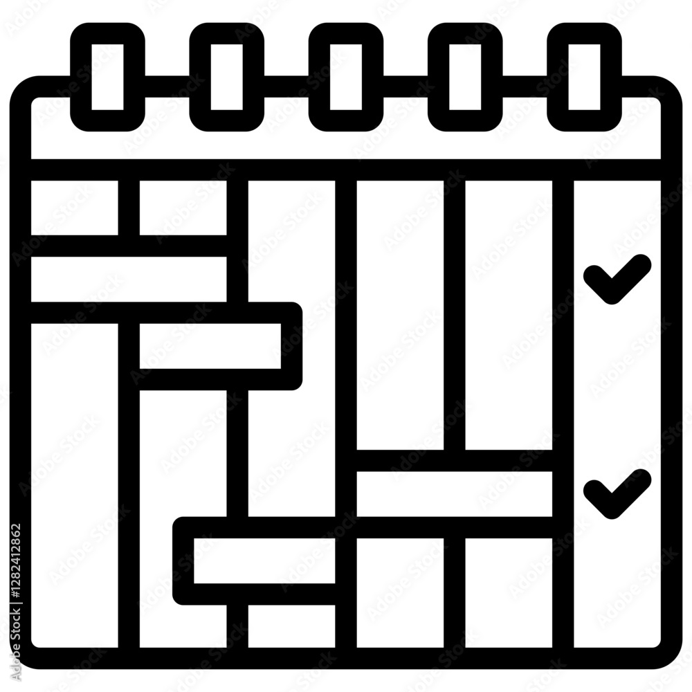 Aufkleber project scheduling outline icon