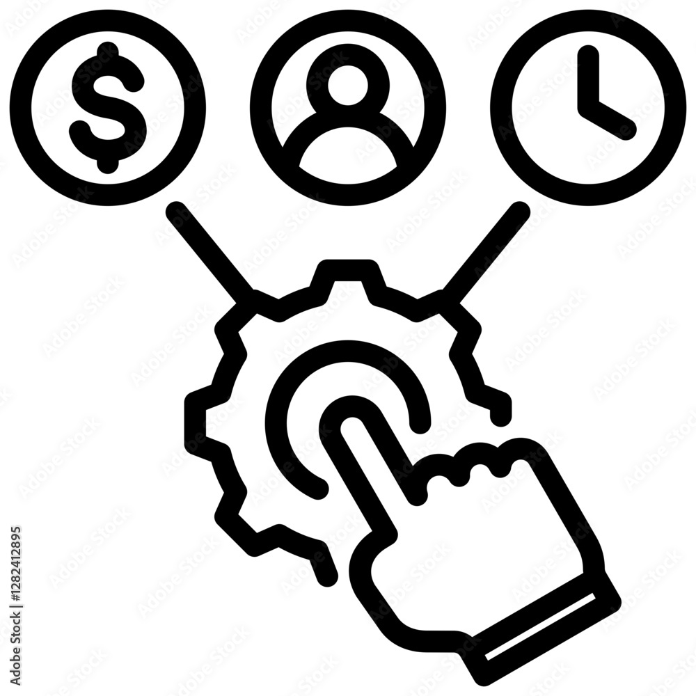 Poster resource allocation outline icon