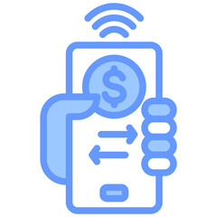 Electronic Funds Transfer Lineal Blue Icon