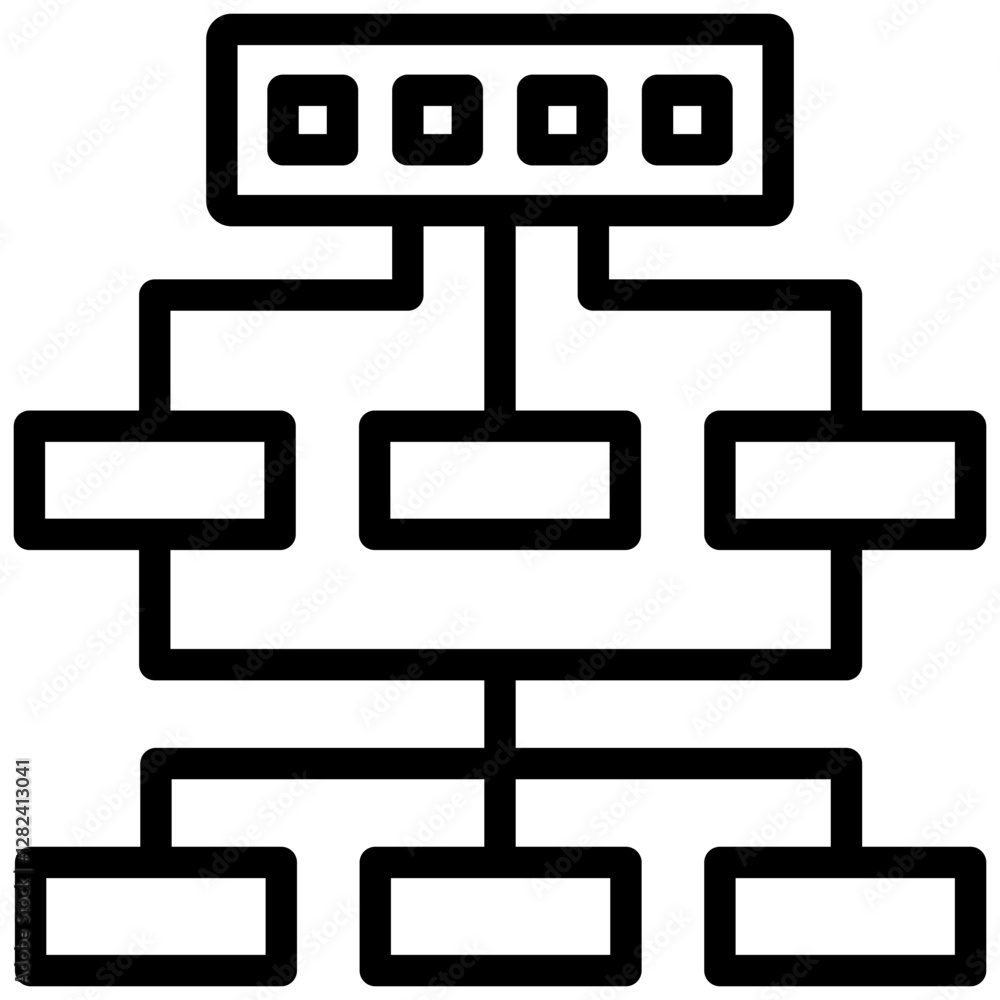 Poster work breakdown structure outline icon