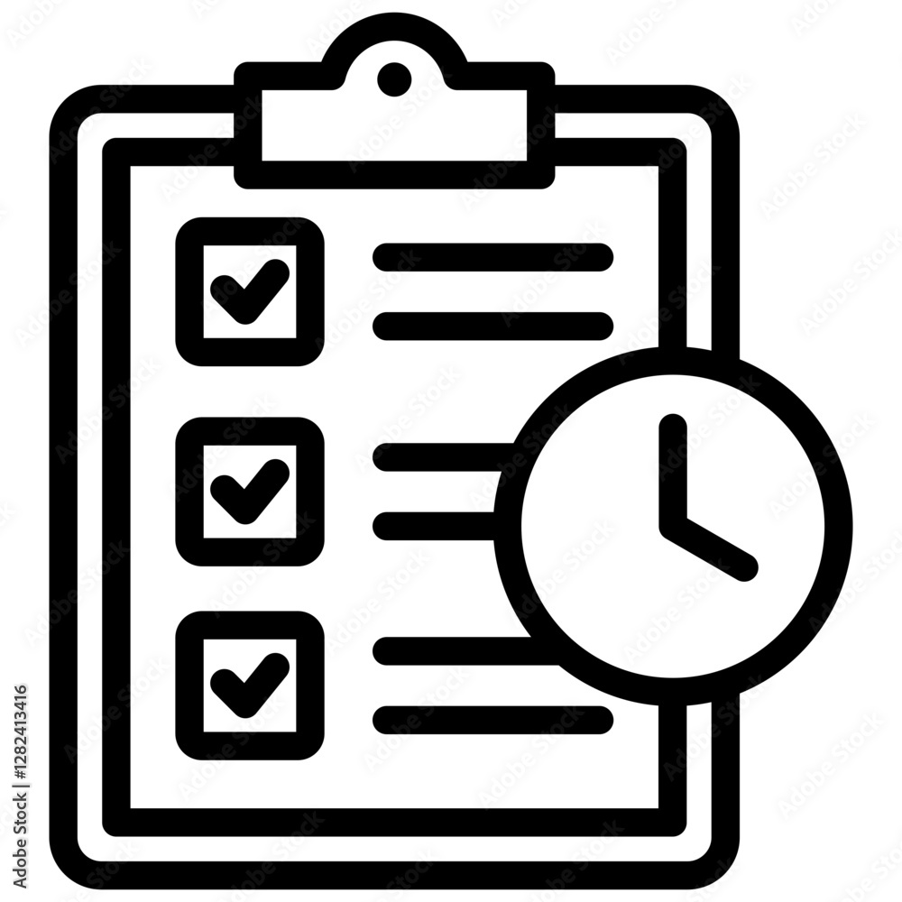 Aufkleber task tracking outline icon