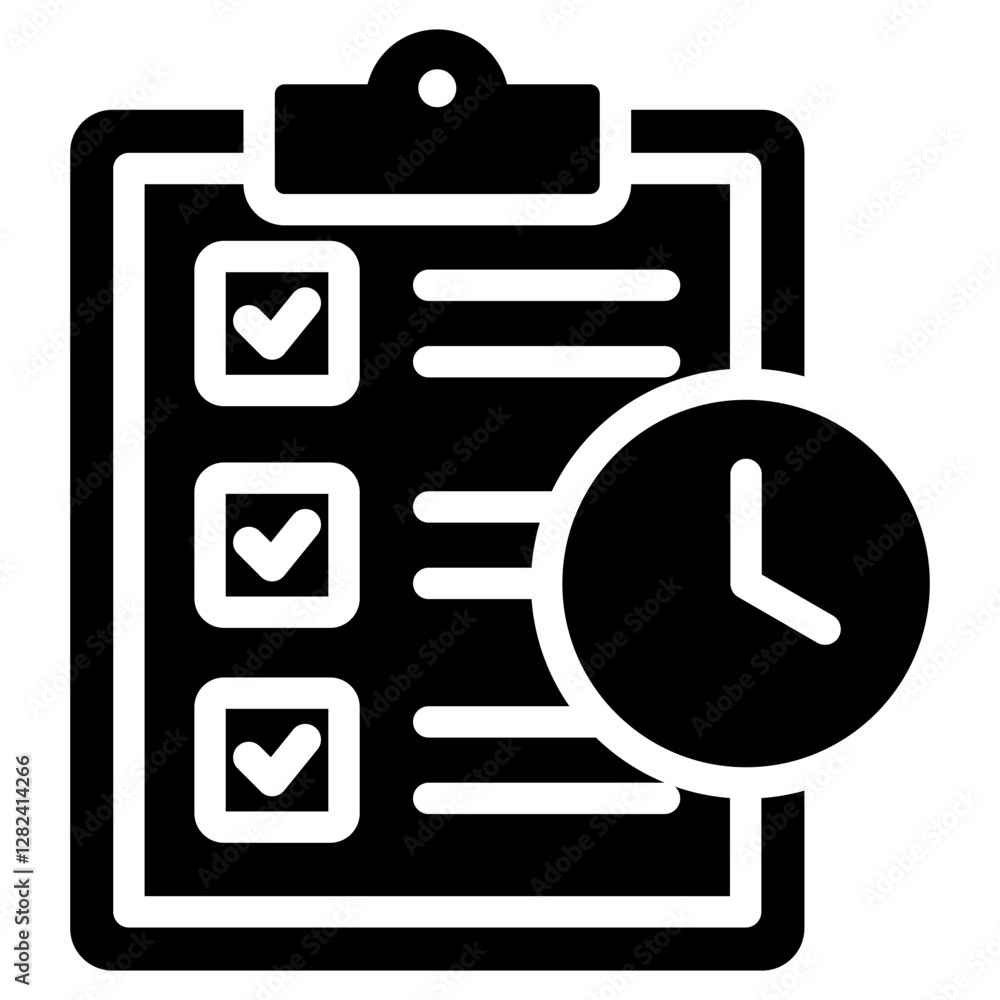 Poster task tracking solid black icon