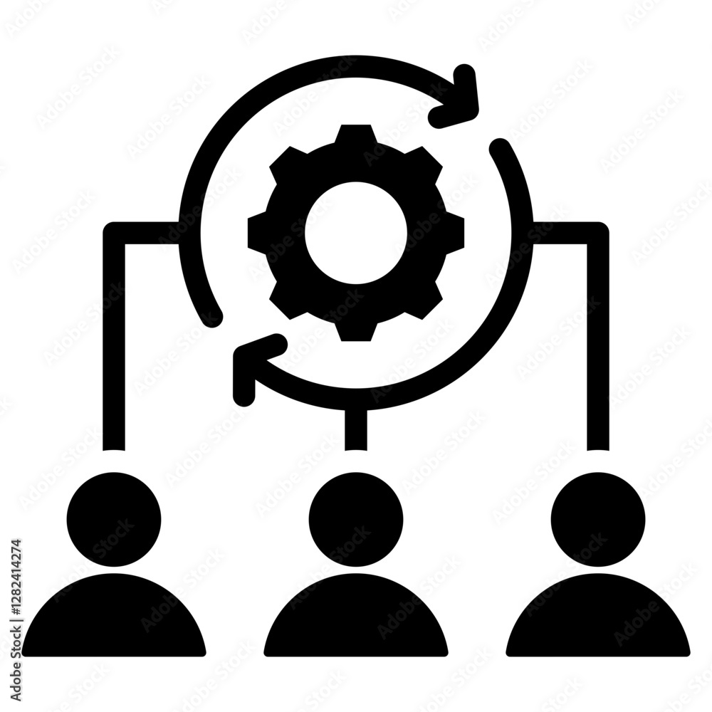 Poster project team dynamic solid black icon