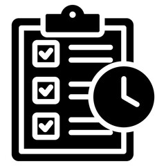 Task Tracking Solid Black Icon