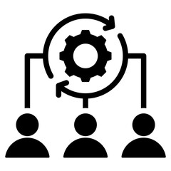 Project Team Dynamic Solid Black Icon