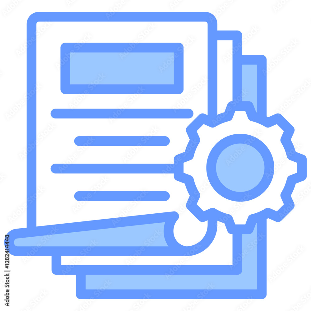 Poster project documentation lineal blue icon