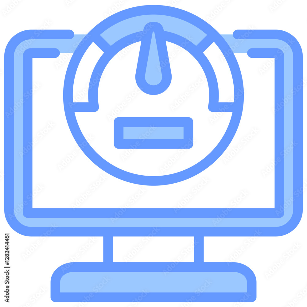 Poster performance monitoring lineal blue icon
