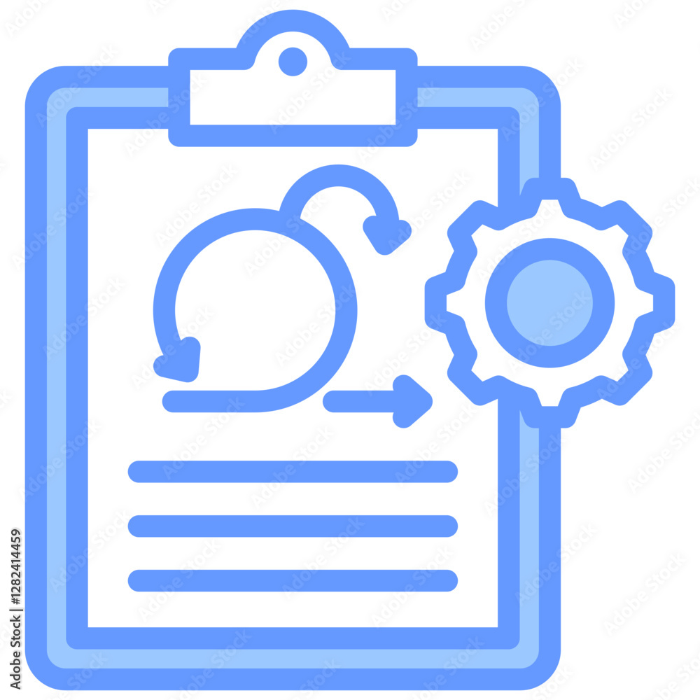 Poster agile project management lineal blue icon
