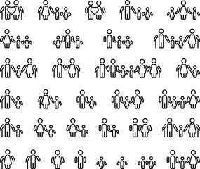 set of Family icon vector outline