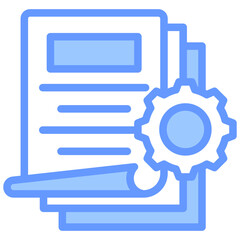 Project Documentation Lineal Blue Icon