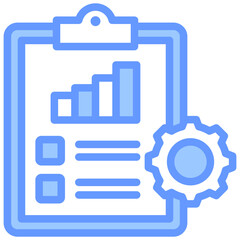 Project Reporting Lineal Blue Icon