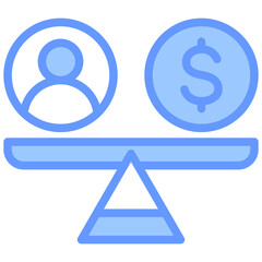 Resource Leveling Lineal Blue Icon