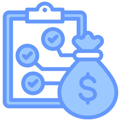 Project Budgeting Lineal Blue Icon