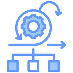 Scrum Methodology Lineal Blue Icon