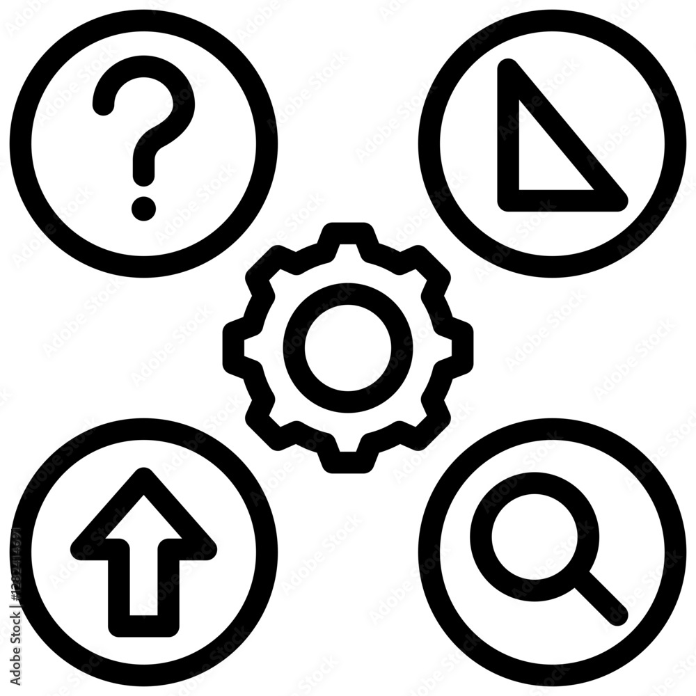 Aufkleber dmaic framework outline icon